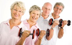 Seniors Lifting Weights
