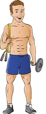 Guys work out at home